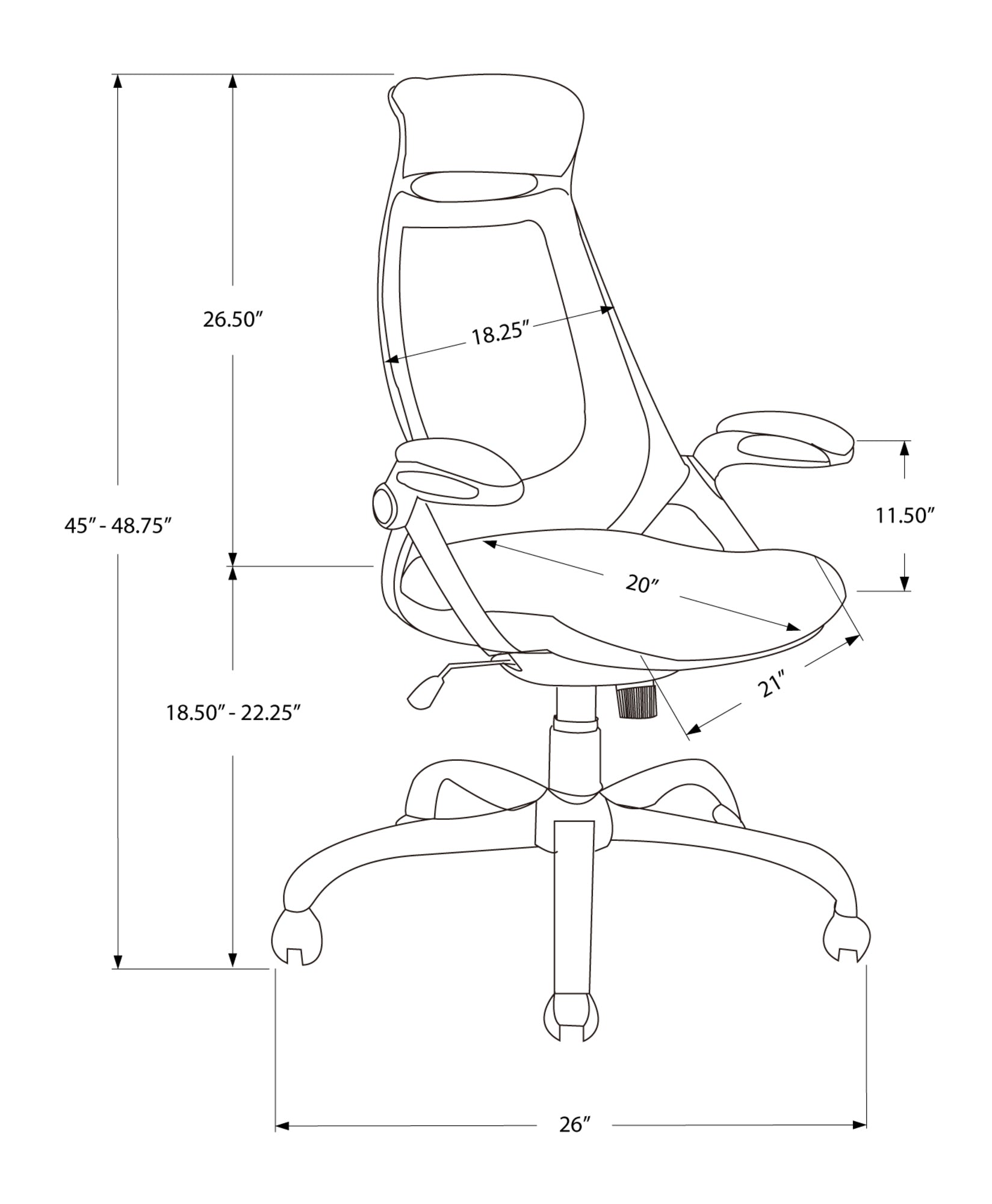 Office Chair, Adjustable Height, Swivel, Ergonomic, Armrests, Computer Desk, Work, Grey Mesh, Chrome Metal, Contemporary, Modern White Foam Polyester