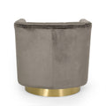 Swivel Arm Chair Grey Velvet