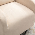Jiada Upholstered Swivel Glider.Rocking Chair For Nursery In Beige.Modern Style One Left Bag Beige Primary Living Space Foam Metal