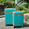 Hardshell Luggage Sets 3 Piece Double Spinner 8 Wheels Suitcase With Tsa Lock Lightweight 20''24''28'' Green Abs