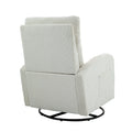 Jiada Upholstered Swivel Glider.Flannel Fabric.Rocking Chair For Nursery In Beige.Modern Style One Left Bag Beige Primary Living Space Foam Fabric Metal