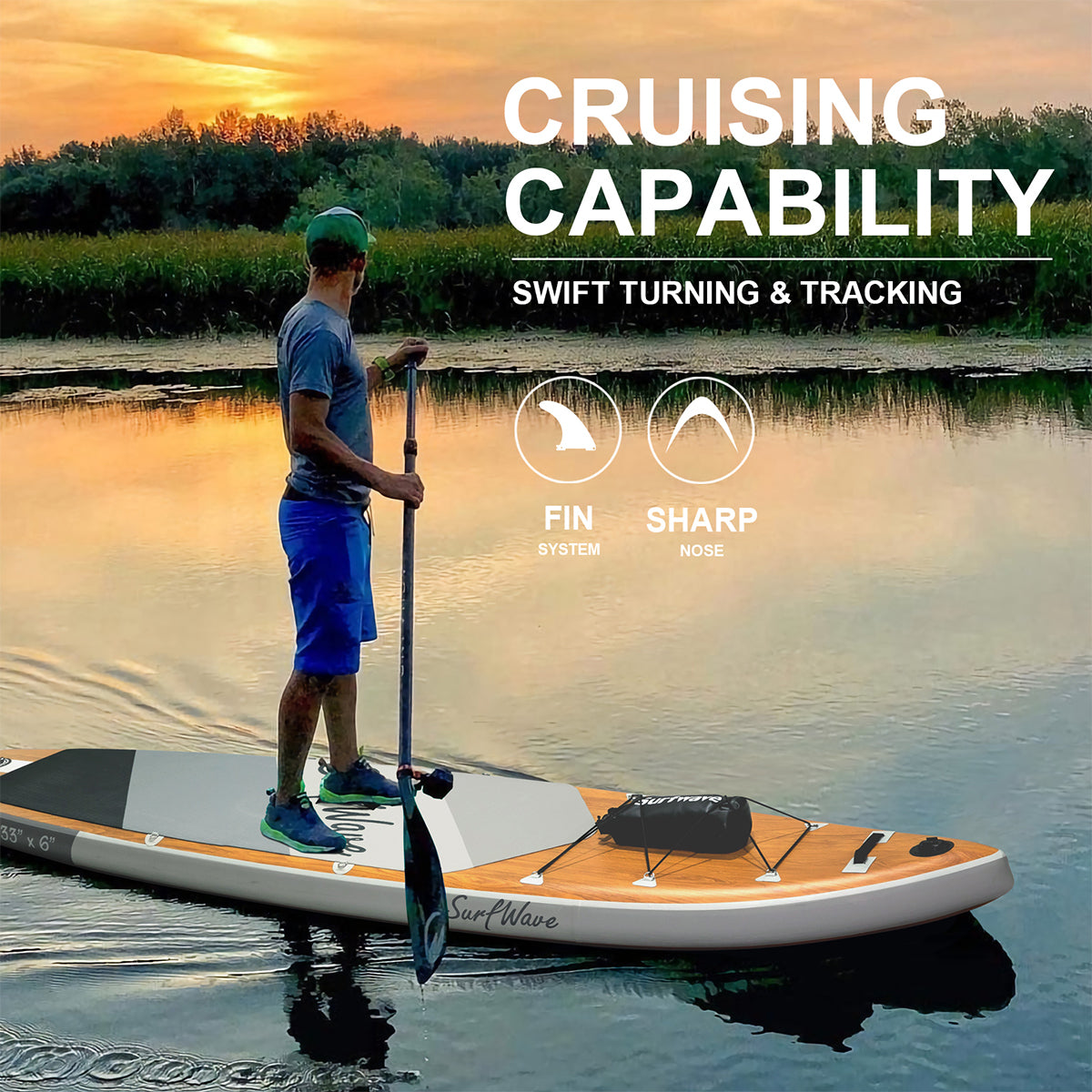 Inflatable Stand Up Paddle Board 11'X34"X6" With Accessories Water Sports Dark Grey Anti Slip Garden & Outdoor American Design,Beach Multifunctional Pvc