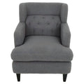 Upholstered Accent Chair Tufted Armchair For Living Room And Bedroom, Dark Grey Dark Grey Birch Foam Teddy