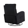 Jiada Upholstered Swivel Glider.Flannel Fabric.Rocking Chair For Nursery In Black.Modern Style One Left Bag Black Foam Corduroy