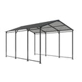 Metal Carport 10 15 Ft Heavy Duty With Galvanized Steel Roof, Metal Garage Canopy With Galvanized Steel Roof & Frame, Car Tent Outdoor Storage Shed For Car, Boats And Truck, Gray Grey Metal