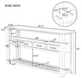 62.2'' Modern Console Table Sofa Table For Living Room With 4 Drawers And 2 Shelves Navy Blue Solid Wood Mdf