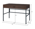 Verster Oak & Black Finish Writing Desk W Usb Black,Oak Metal,Synthetic Wood