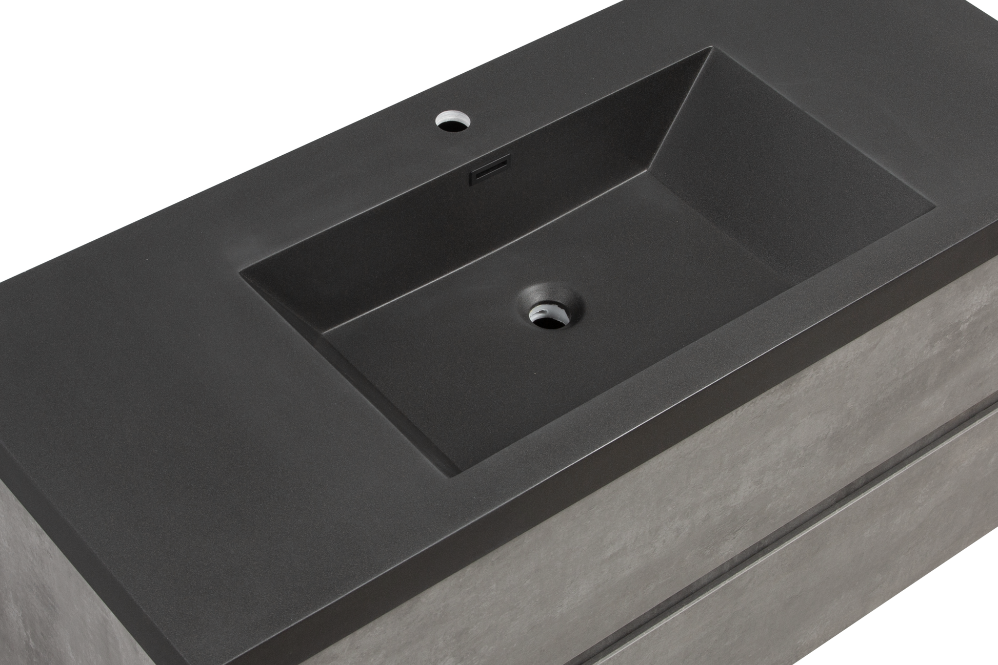 48" Floating Bathroom Vanity With Sink, Modern Wall Mounted Bathroom Storage Vanity Cabinet With Black Quartz Sand Top Basin And Soft Close Drawers, 24V12 48Gr Grey 2 Grey Plywood