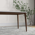 Lindsey Solid Wood White Top Dining Table Brown,White Seats 6 Brown Walnut Rectangular Solid Wood