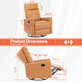Manual Recliner Chair Winback Single Sofa,Brown Brown Fabric 1 Seat