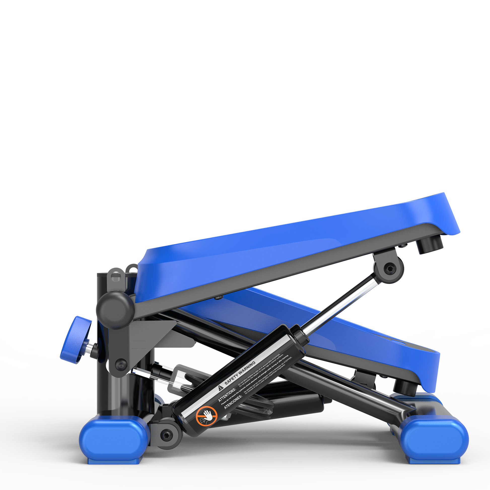 Home Office Exercise 330Lbs Capacity Mini Stepper With Resistance Bands And Lcd Monitor Black Blue Steel