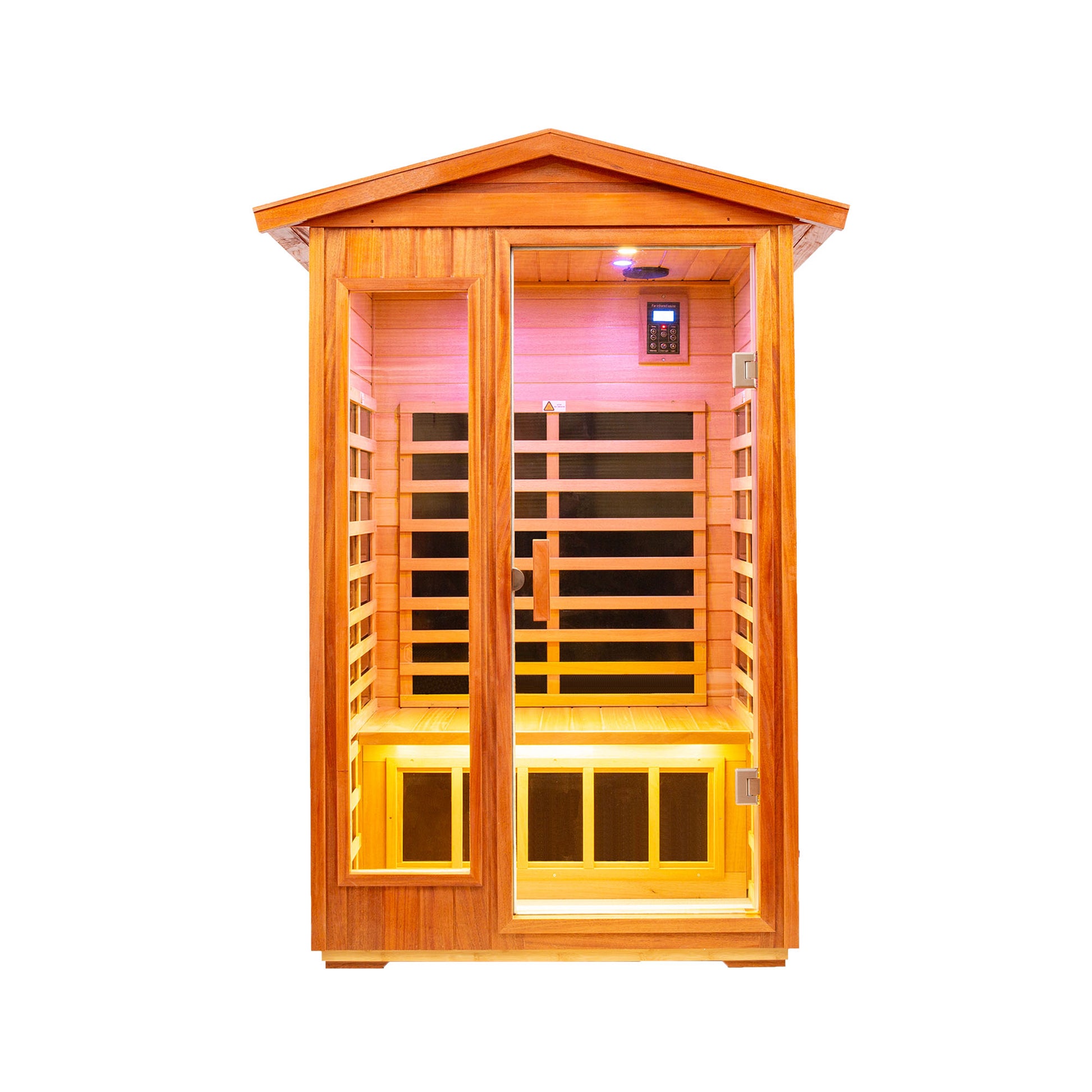 Two Person Outdoor Kaya Wood Far Infrared Sauna Room Natural Wood Metal & Wood