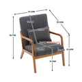 Coolmore Modern Accent Chair, Solid Wood Padding Lounge Armchairs With One Pillow For Living Room, Bedroom, Guest Room Gray Gray Primary Living Space Foam Velvet