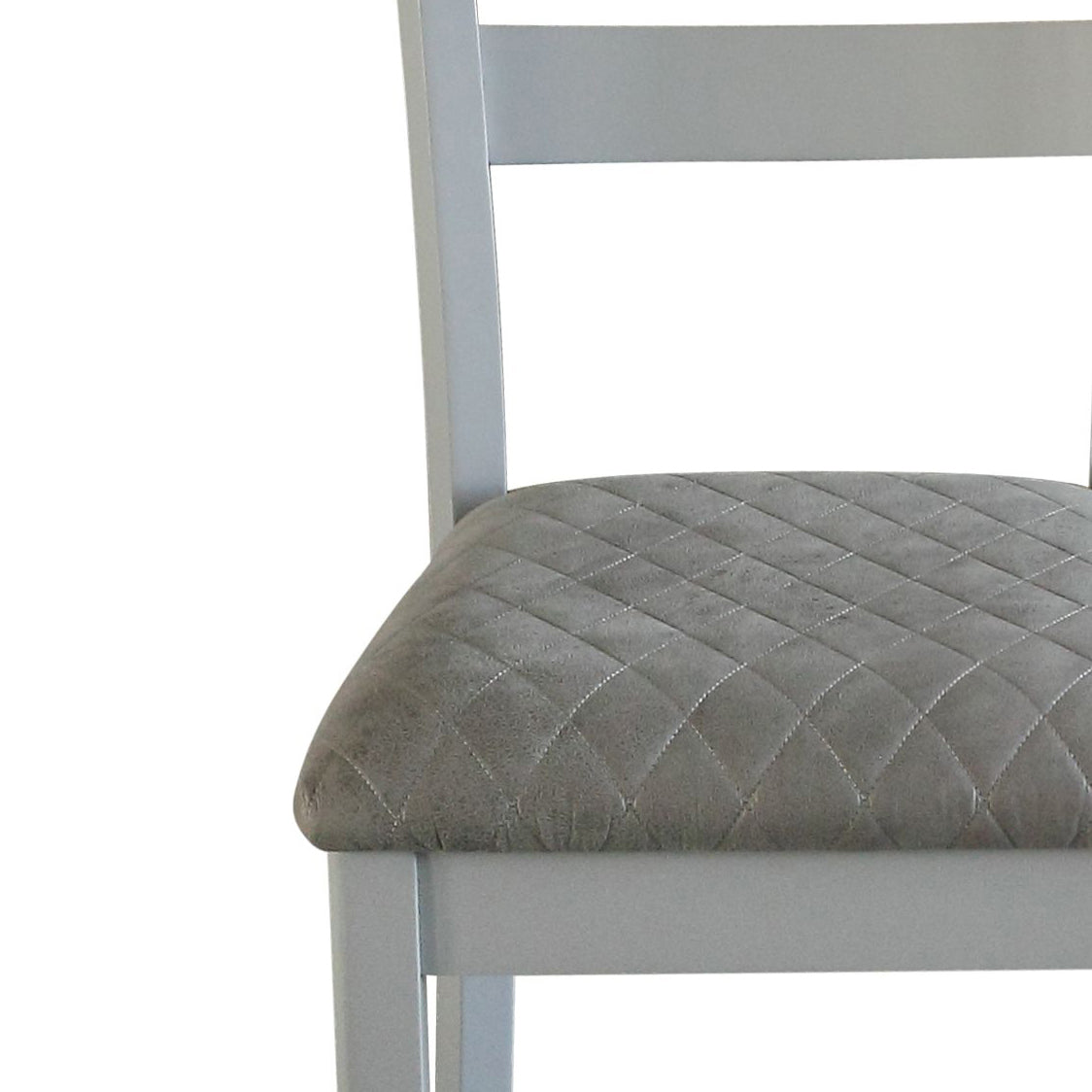 House Marchese Two Tone Gray Fabric&Pearl Gray Finish Side Chair Set Of 2 Gray Fabric