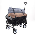 Minimeetall Strap Collapsible Foldable Wagon Cart With Strapping System, Beach Wagonutility Cartutility Wagon Grocery Cart For Camping Shopping Sports Gardeing Fishing Supports 225Lbs Black Black