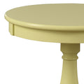 Light Yellow Side Table With Turned Pedestal Light Yellow Primary Living Space Traditional Round Wood Pedestal