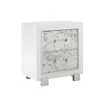 Skye Marble White Nightstand White Solid Wood Mdf