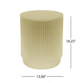 Golden Round Side Table With Vertical Stripes Gold Iron