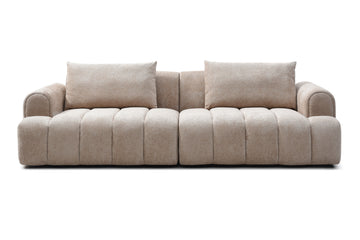 Modern Sectional Sofa, 4 Seater, Chenille Velvet Upholstered Sofa Couch For Living Room Apartment Small Space Camel Chenille Wood Primary Living Space Medium Soft Cushion Back Modern Eucalyptus Foam Solid Wood 4 Seat