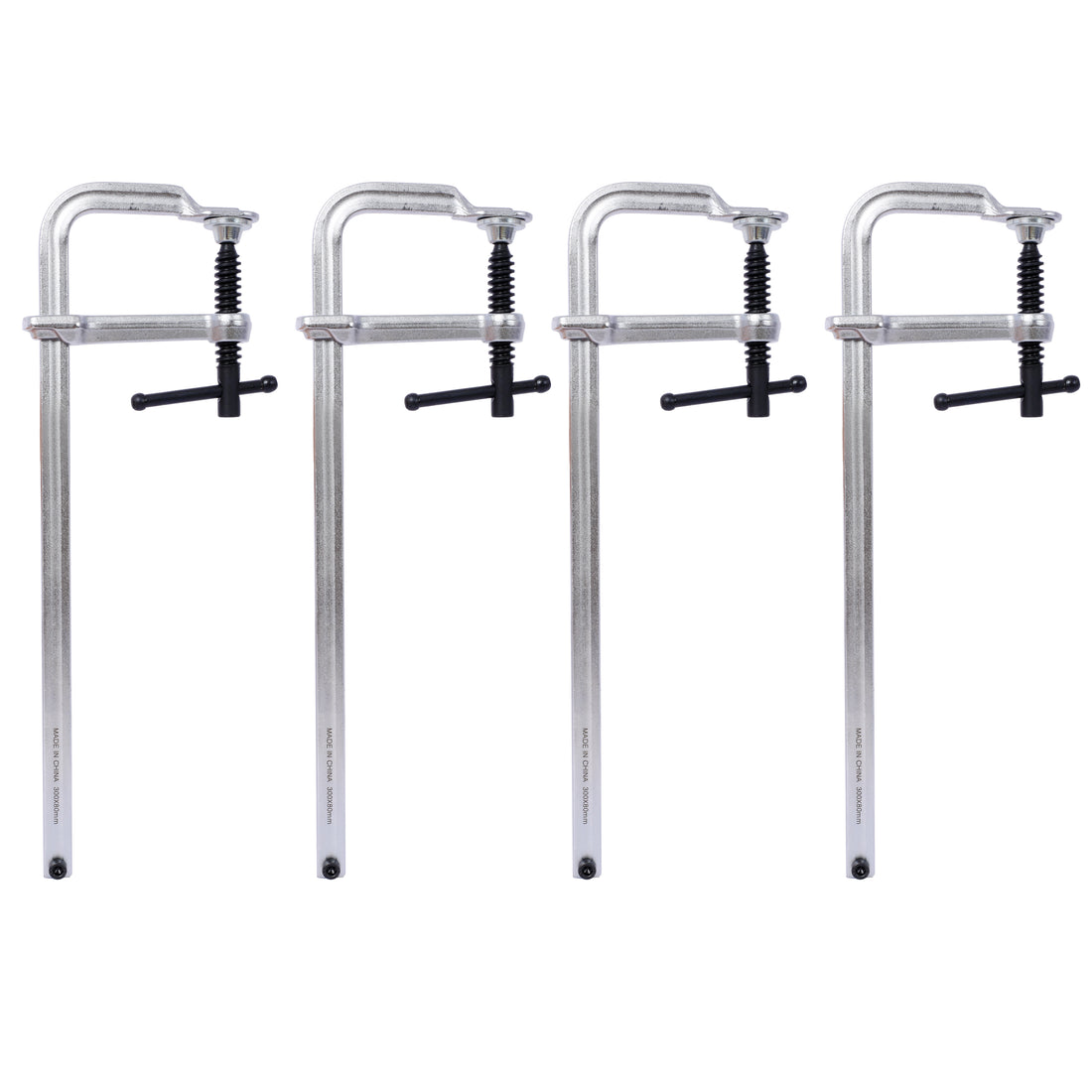 Bar Clamps Set, Drop Forged Steel Bar Clamps, Steel F Clamps For Welding, Woodworking, Metal Working, Diy And Crafts,12 Inch X 3Inch Throat,Pack Of 4 Silver Steel