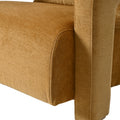 Mirod Sleek Right Angle Armrests, Ergonomic Lumbar Support, Square Wooden Block Legs, Inclined Seat For Comfort, Artistic Statement Piece For Living Room,Bedroom And Study Yellow Chenille