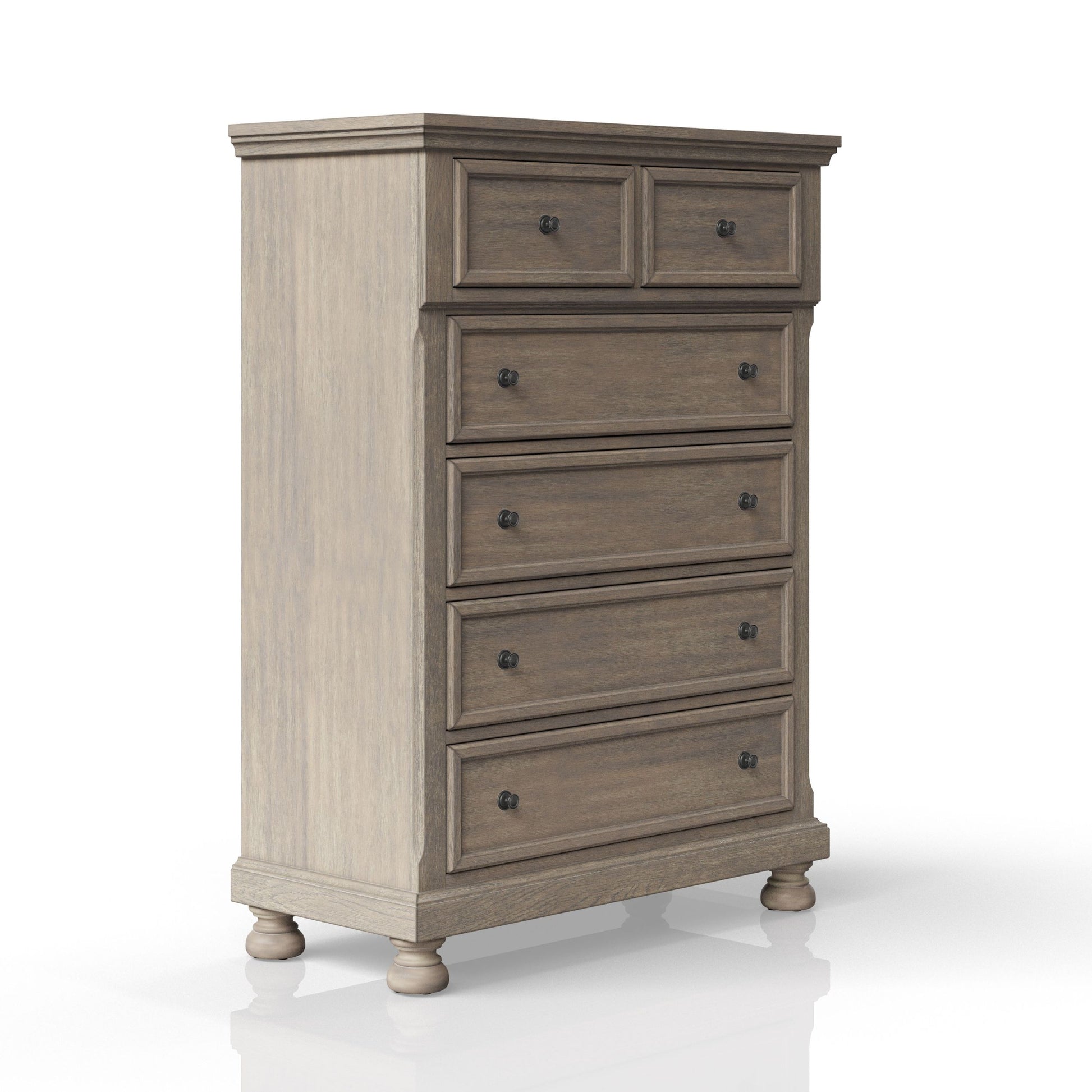 Antique Gray 5 Drawer Chest Antique Gray Solid Wood Mdf