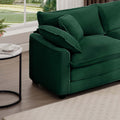 Corduroy Two Seater Sofa With 1 Footrest, L Shaped 2 Seater Sofa With Ottoman For Small Living Spaces, Green Corduroy Sofa Green Corduroy 2 Seat