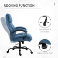 Vinsetto 500Lbs Big And Tall Office Chair With Wide Seat, Executive Computer Chair With Adjustable Height, Swivel Wheels And Linen Finish, Blue Blue Linen