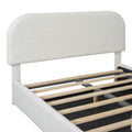 Teddy Fleece Full Size Upholstered Platform Bed With Hydraulic Storage System, White Full White Teddy