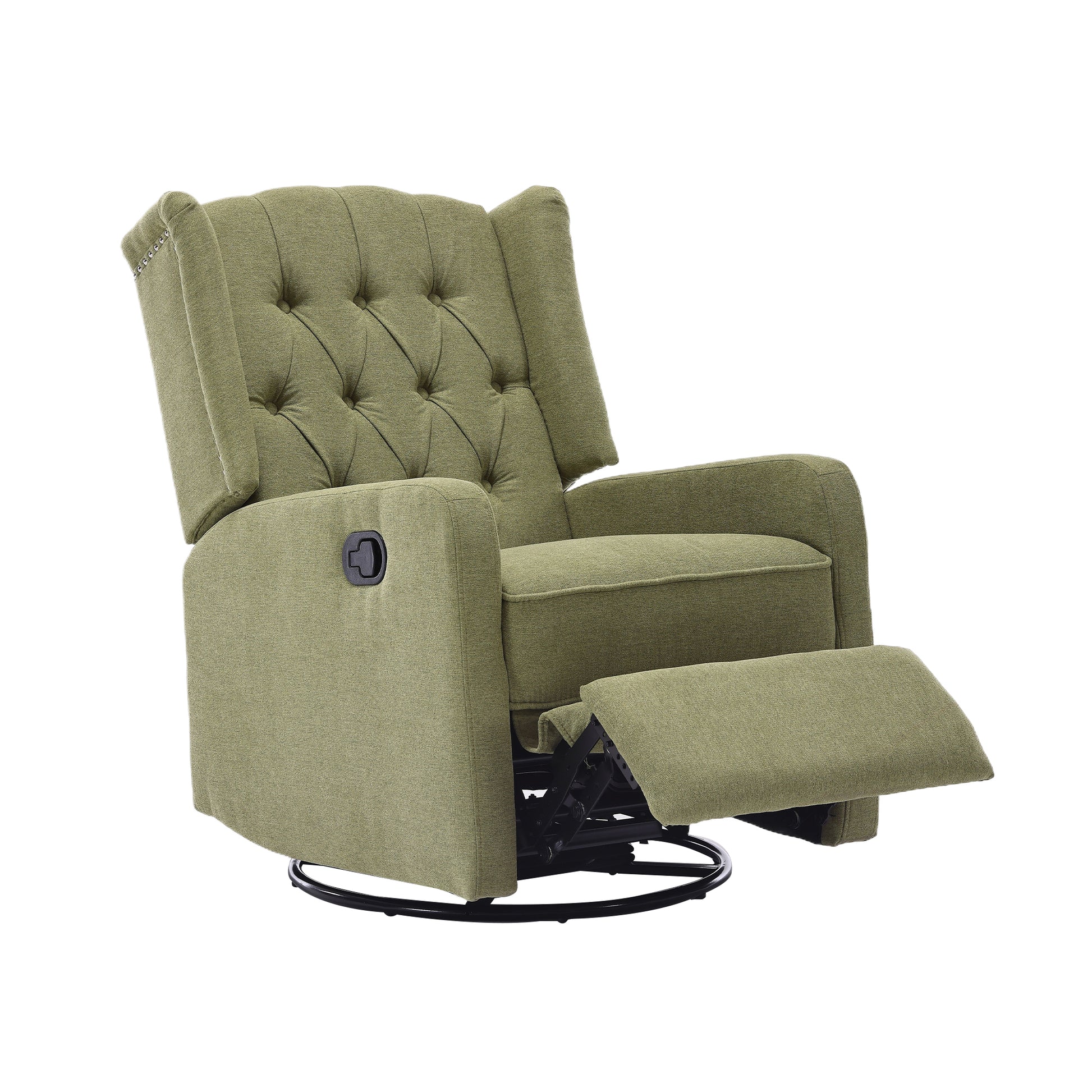 Coolmore Rocking Recliner Chair,360 Degree Swivel Nursery Rocking Chair,Glider Chair,Modern Small Rocking Swivel Recliner Chair For Bedroom,Living Room Chair Home Theater Seat Ovive Green Olive Green Linen