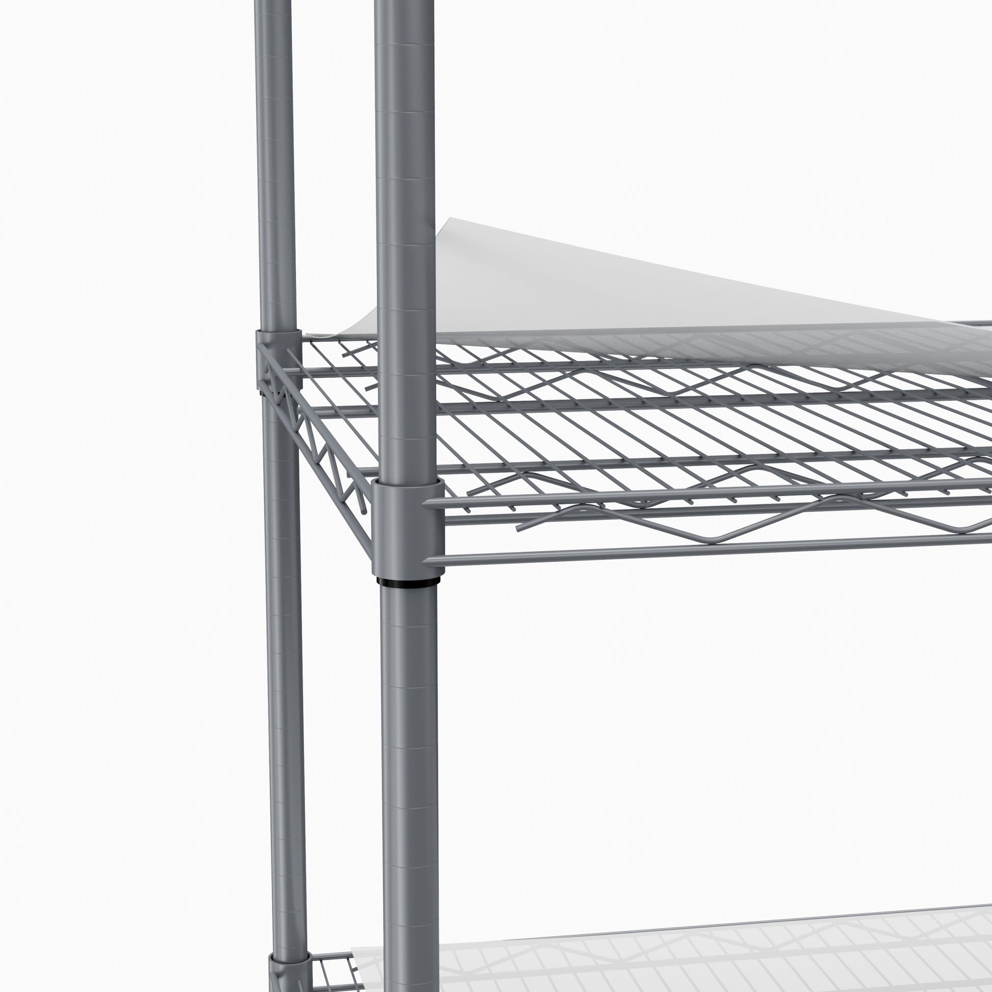 5 Tier Heavy Duty Adjustable Shelving And Racking, 300 Lbs. Per Wire Shelf, With Wheels And Shelf Liners, For Warehouses, Supermarkets, Kitchens, Etc. 59.45 "L 24.02 "W 71.65 "H,Gray Gray Steel