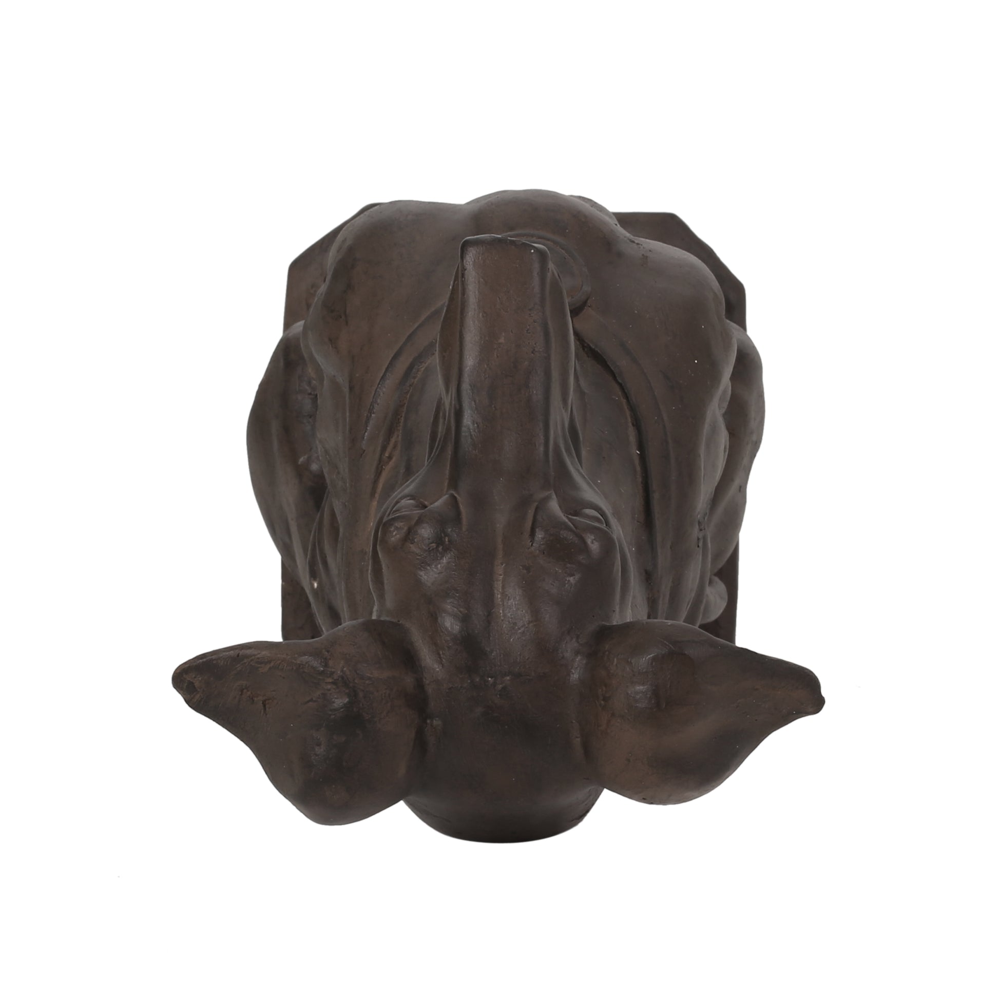 Grey Hound Dog Statue Dark Brown Magnesium Oxide