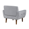 Gray Accent Chair Upholstered Velvet Cushion Seat Back Tufted Contemporary Living Room Furniture 1Pc Gray Primary Living Space Contemporary,Modern Plywood