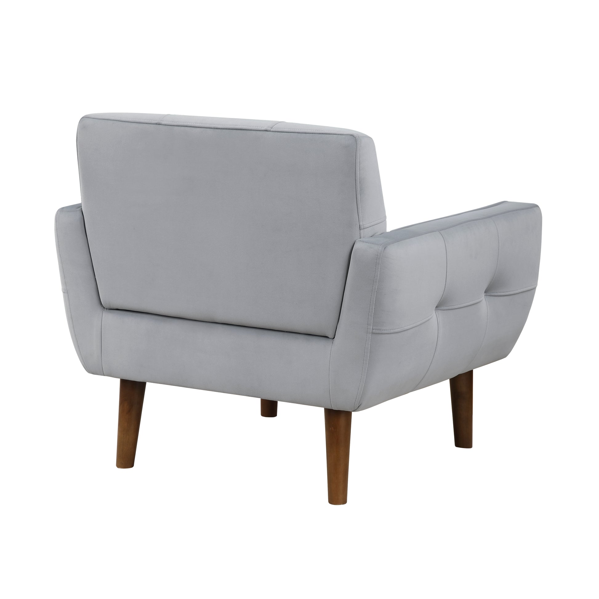 Gray Accent Chair Upholstered Velvet Cushion Seat Back Tufted Contemporary Living Room Furniture 1Pc Gray Primary Living Space Contemporary,Modern Plywood