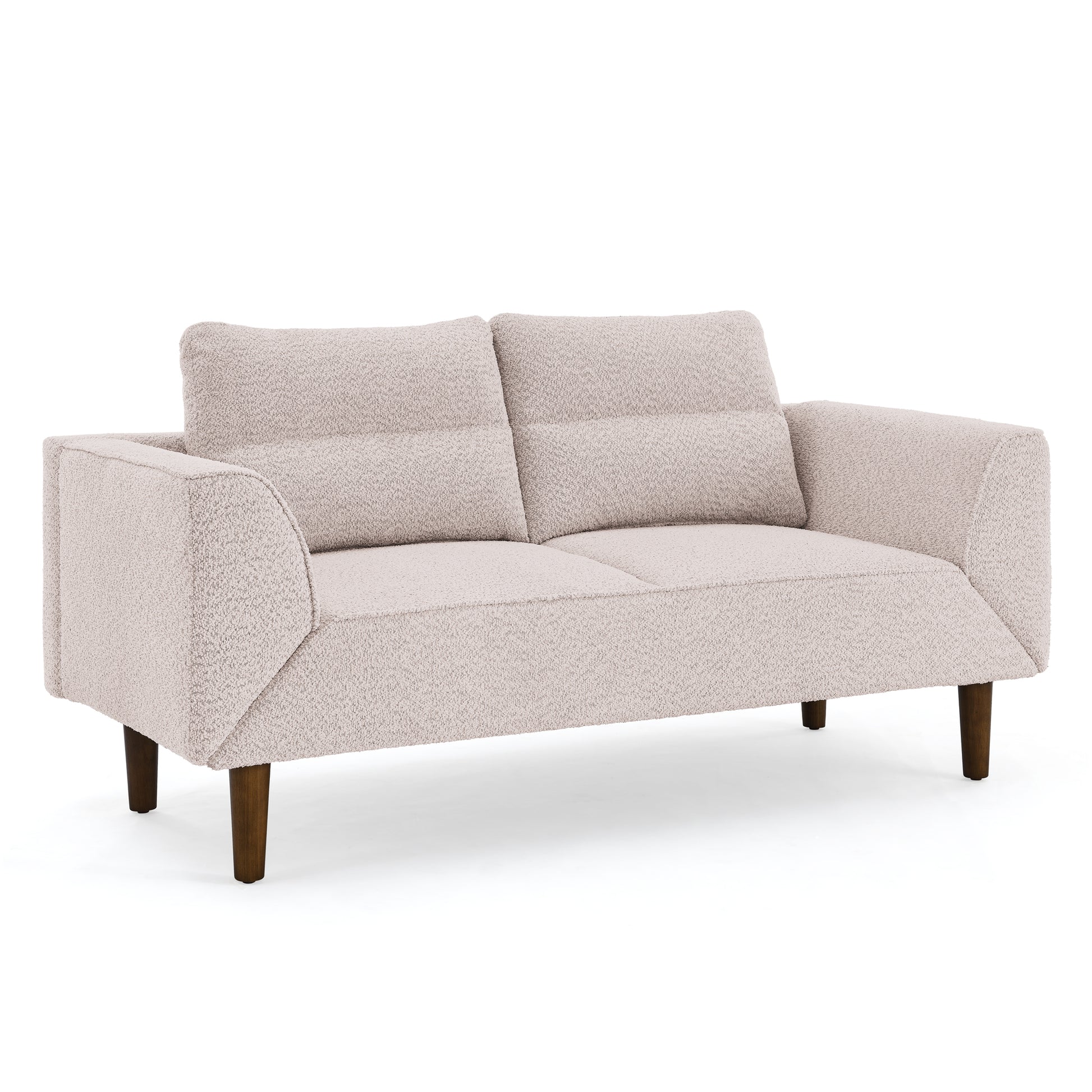 Convertible Futon Sofa Bed, Comfy Loveseat Sleeper Sofa With Adjustable Armrest, Strengthen Wood, Thick Padded Cushion, Small 2 Seater Couch For Living Room, Bedroom, Pink Pink Foam 2 Seat