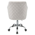 Champagne And Chrome Swivel Office Chair Solid Silver Grey Office Foam Rectangular Modern Office Chairs Solid Back Swivel Velvet