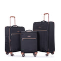 4 Piece Set 16 20 24 28 ,Softshell Suitcase Spinner Wheels Terylene Luggage Sets Carry On Suitcase Luggage Lightweight Durable Suitcase Black Black Polyester