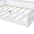 Wood Full Size House Platform Bed With Guardrail, White Box Spring Not Required Full White Wood Bedroom Solid Wood Mdf