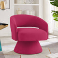 Modern Swivel Barrel Chair, Upholstered Velvet Round Accent Chairs,360 Degree Comfy Swivel Chair With Open Backrest, Single Chair Armchair For Living Room Bedroom, Homerest, Rose Pink Rose Pink Primary Living Space American Design,Contemporary,Luxury,Mid