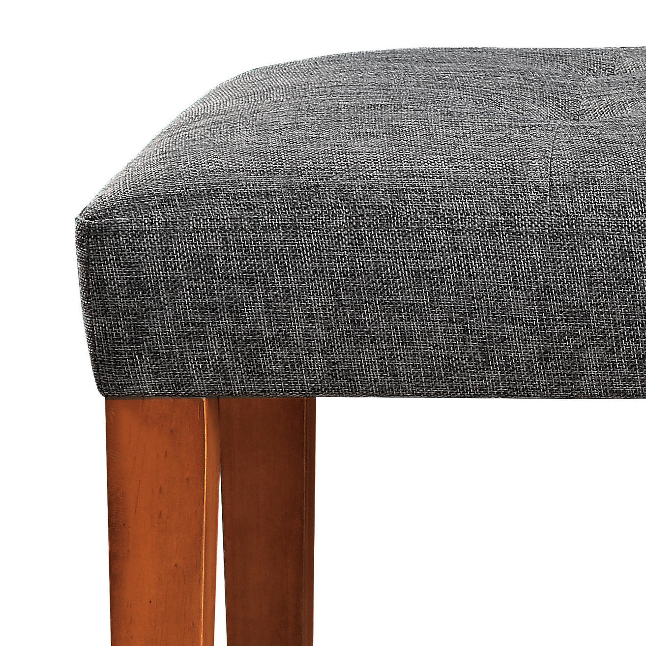 Charla Gray Fabric & Oak Finish Bench Gray Fabric,Synthetic Wood