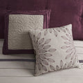 7 Pc Pieced Faux Suede Comforter Set Purple Cal King California King Purple Polyester