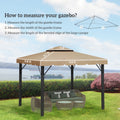 Outsunny 9.8' X 9.8' Gazebo Replacement Canopy, Gazebo Top Cover With Double Vented Roof For Garden Patio Outdoor Top Only , Khaki Khaki Polyester