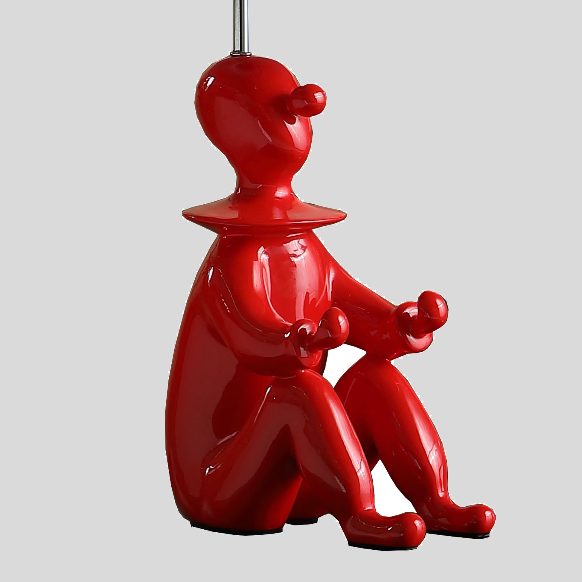 21.25" Red Modern Clown Phone Holder Resin Table Lamp Red Polyresin