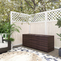 Outsunny 175 Gallon Outdoor Storage Box With Inner Liner, Pe Rattan Wicker Deck Box With Pneumatic Bar Lift For Indoor & Outdoor, Patio Furniture Cushions, Pool Toys, Garden Tools, Mixed Brown Brown Steel