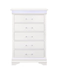 Charlston White Chest With Led White Solid Wood Mdf