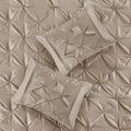 7 Piece Tufted Comforter Set Taupe Queen Queen Taupe Polyester