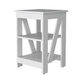 Clio Auxiliary Table, With Two Shelves White White Primary Living Space Manual Freestanding Pine Bookcase Rectangular Particle Board Engineered Wood