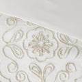 3 Piece Tufted Cotton Chenille Comforter Set Ivory Taupe King Cal King King Ivory Taupe Polyester