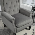 Coolmore Wood Frame Armchair, Modern Accent Chair Lounge Chair With Sturdy Wood Legs For Living Room Bedroom Dark Gray Dark Gray Foam Velvet