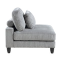 6Pc Modular Sectional Set Gray Corduroy Upholstery 3X Armless Chairs 2X Corner Seats 1X Ottoman Pillows Living Room Furniture Gray Corduroy Wood Primary Living Space Contemporary,Modern Modular